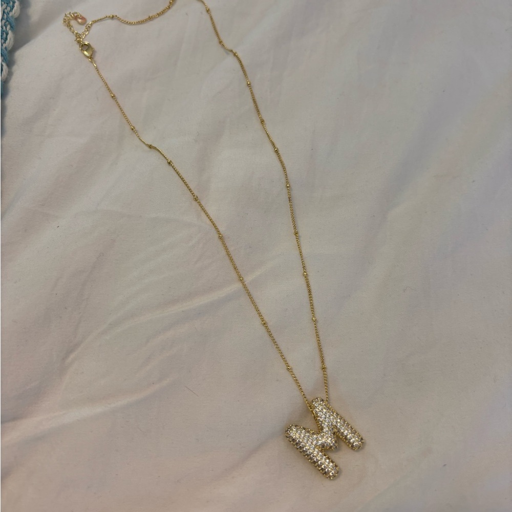 Bubble Necklace  Letter (M)